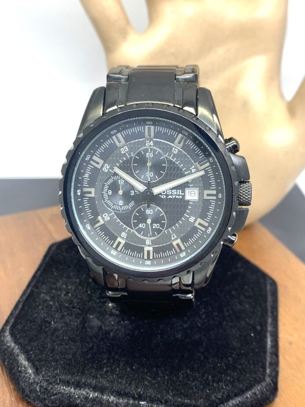Fossil Men's Watch CH2473 Quartz Chronograph Black Dial Stainless Steel 42mm